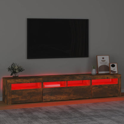 TV-Møbel Røkt Eik TV-benk med LED-lys 210x35x40 cm