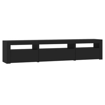 TV-Møbel Svart TV-benk med LED-lys 195x35x40 cm
