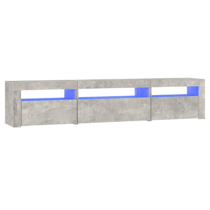 TV-Møbel Betonggrå TV-benk med LED-lys 195x35x40 cm