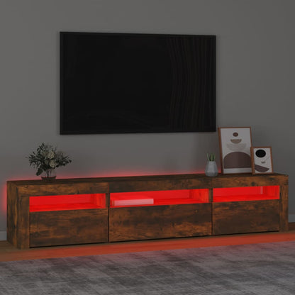 TV-Møbel Røkt Eik TV-benk med LED-lys 195 x 35 x 40 cm