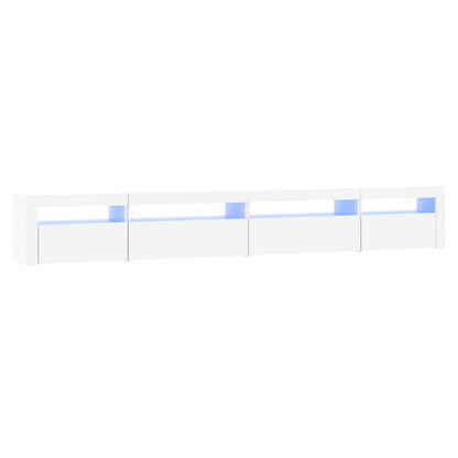TV-Møbel Hvit TV-benk med LED-lys 270x35x40 cm
