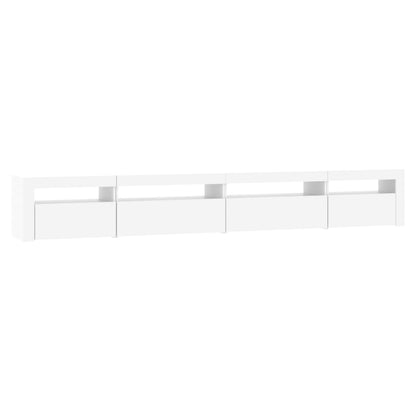 TV-Møbel Hvit TV-benk med LED-lys 270x35x40 cm