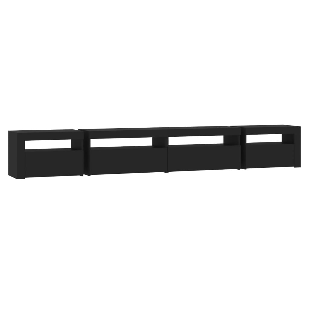 TV-Møbel Svart TV-benk med LED-lys 270x35x40 cm