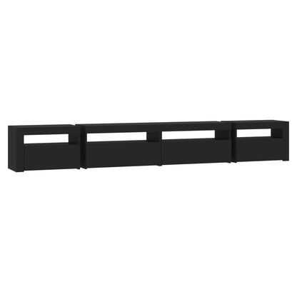 TV-Møbel Svart TV-benk med LED-lys 270x35x40 cm