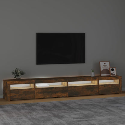 TV-Møbel Røkt Eik TV-benk med LED-lys 270x35x40 cm