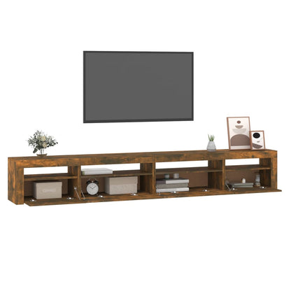 TV-Møbel Røkt Eik TV-benk med LED-lys 270x35x40 cm