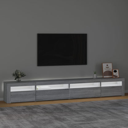 TV-Møbel Sonoma Grå TV-benk med LED-lys 270x35x40 cm