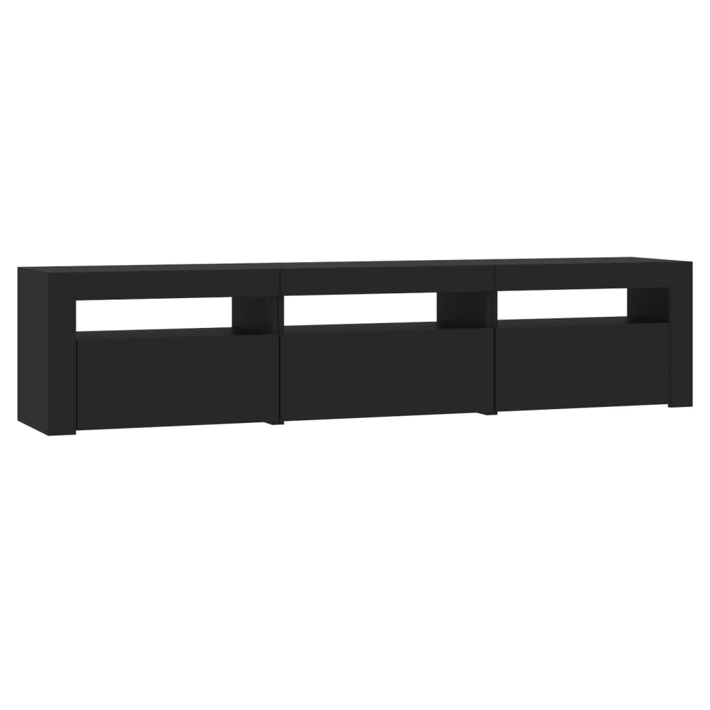 TV-Møbel Svart TV-benk med LED-lys 180x35x40 cm