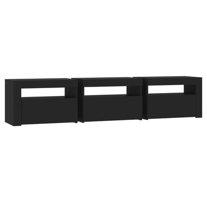 TV-Møbel Svart TV-benk med LED-lys 180x35x40 cm
