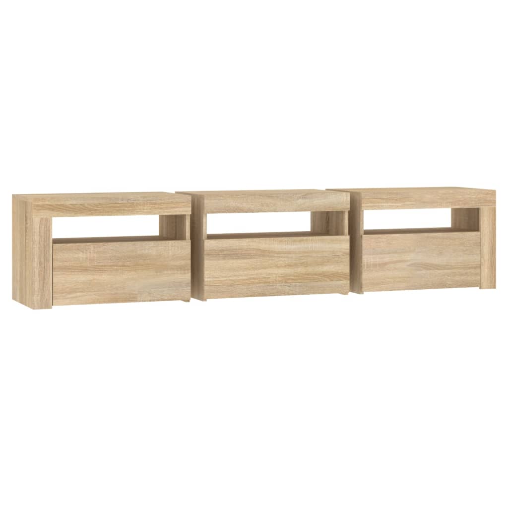 TV-Møbel Sonoma Eik TV-benk med LED-lys 180x35x40 cm