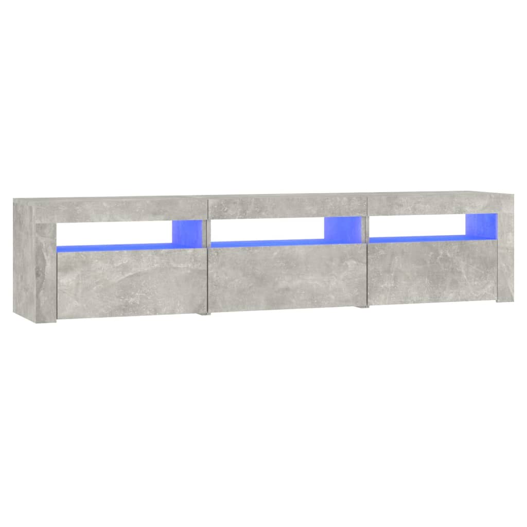 TV-Møbel Betonggrå TV-benk med LED-lys 180x35x40 cm
