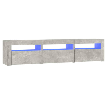 TV-Møbel Betonggrå TV-benk med LED-lys 180x35x40 cm
