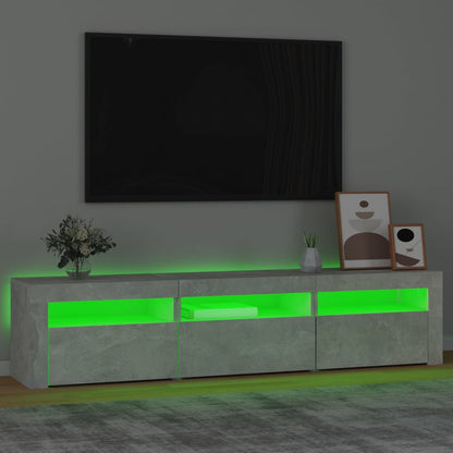 TV-Møbel Betonggrå TV-benk med LED-lys 180x35x40 cm