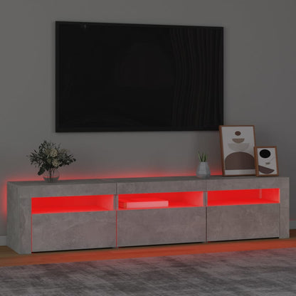 TV-Møbel Betonggrå TV-benk med LED-lys 180x35x40 cm