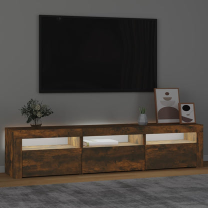 TV-Møbel Røkt Eik TV-benk med LED-lys180x35x40 cm