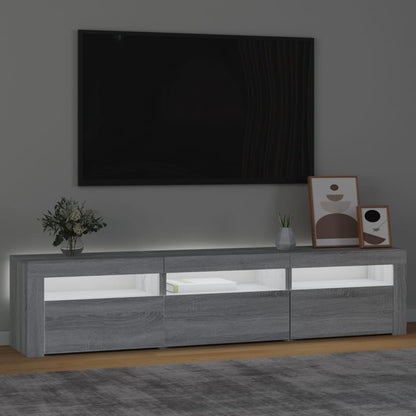 TV-Møbel Sonoma Grå TV-benk med LED-lys 180x35x40 cm