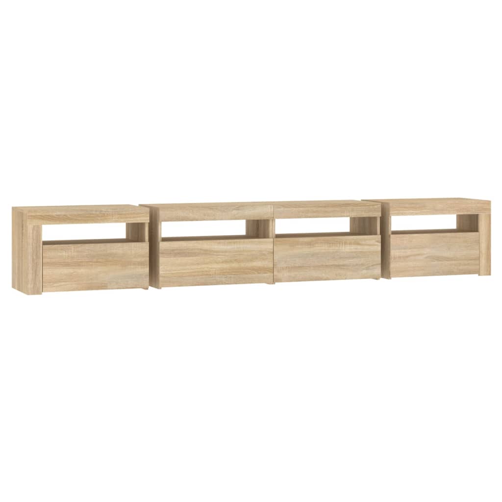 TV-Møbel Sonoma Eik TV-benk med LED-lys 240x35x40 cm