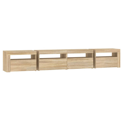 TV-Møbel Sonoma Eik TV-benk med LED-lys 240x35x40 cm