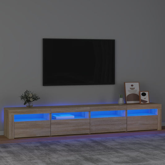 TV-Møbel Sonoma Eik TV-benk med LED-lys 240x35x40 cm