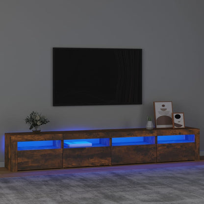 TV-Møbel Røkt Eik TV-benk med LED-lys 240x35x40 cm
