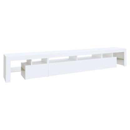 TV-Møbel Hvit TV-benk med LED-lys 260x36,5x40 cm