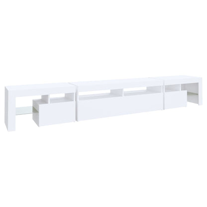 TV-Møbel Hvit TV-benk med LED-lys 260x36,5x40 cm