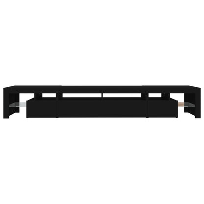 TV-Møbel Svart TV-benk med LED-lys 260x36,5x40 cm