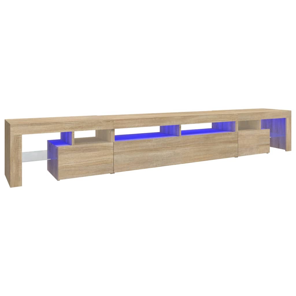 TV-Møbel Sonoma Eik TV-benk med LED-lys 260x36,5x40 cm