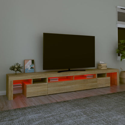 TV-Møbel Sonoma Eik TV-benk med LED-lys 260x36,5x40 cm