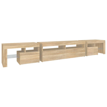 TV-Møbel Sonoma Eik TV-benk med LED-lys 260x36,5x40 cm