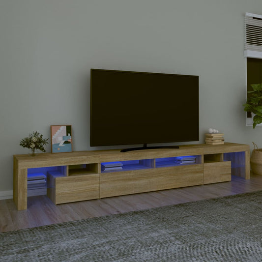 TV-Møbel Sonoma Eik TV-benk med LED-lys 260x36,5x40 cm