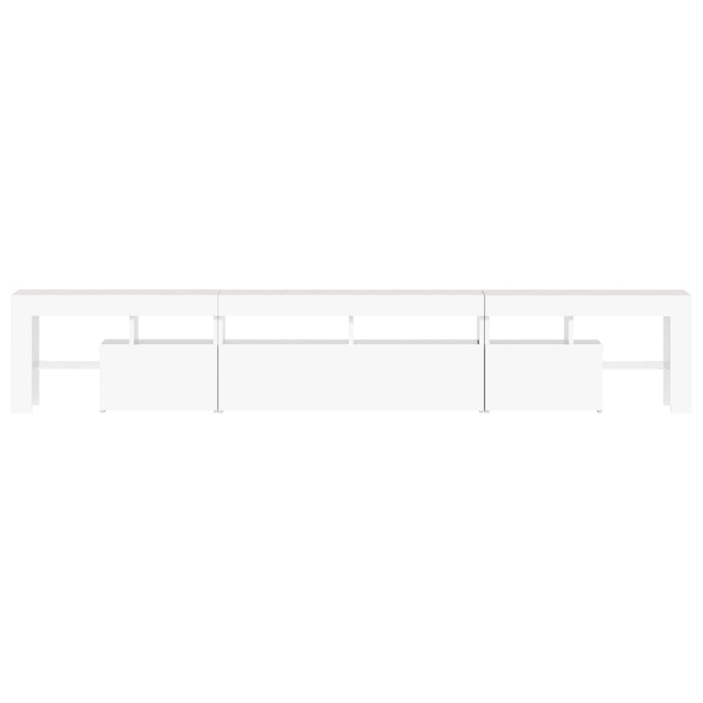 TV-Møbel Hvit TV-benk med LED-lys 230x36,5x40 cm