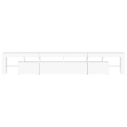 TV-Møbel Hvit TV-benk med LED-lys 230x36,5x40 cm