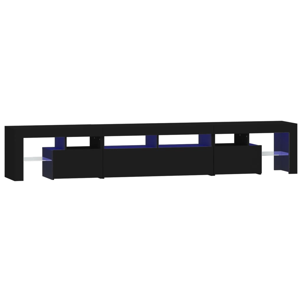 TV-Møbel Svart TV-benk med LED-lys 230x36,5x40 cm