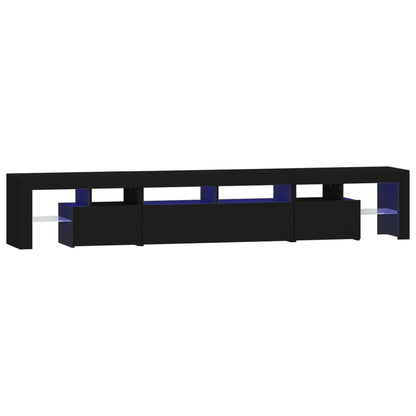 TV-Møbel Svart TV-benk med LED-lys 230x36,5x40 cm