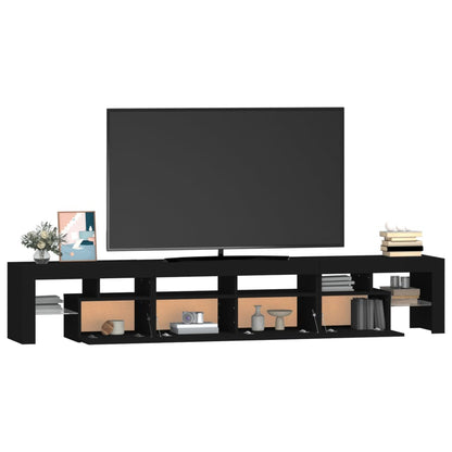 TV-Møbel Svart TV-benk med LED-lys 230x36,5x40 cm