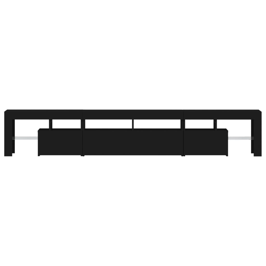 TV-Møbel Svart TV-benk med LED-lys 230x36,5x40 cm