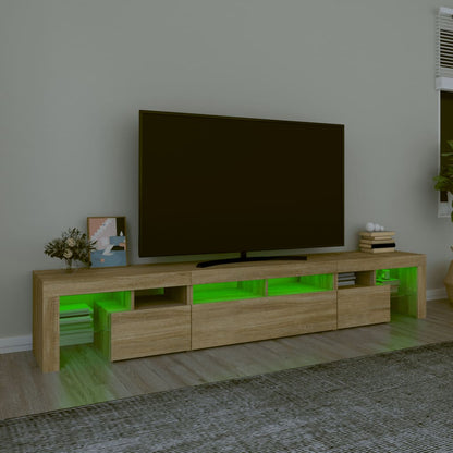 TV-Møbel Sonoma Eik TV-benk med LED-lys 230x36,5x40 cm