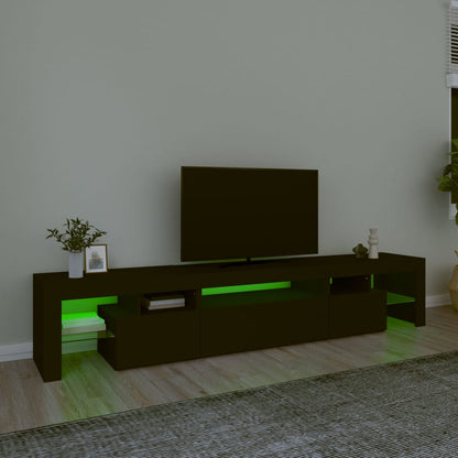 TV-Møbel Svart TV-benk med LED-lys 215x36,5x40 cm