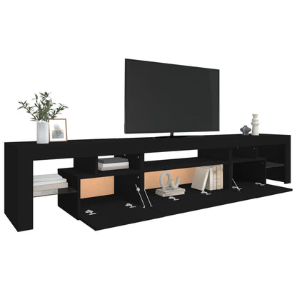 TV-Møbel Svart TV-benk med LED-lys 215x36,5x40 cm