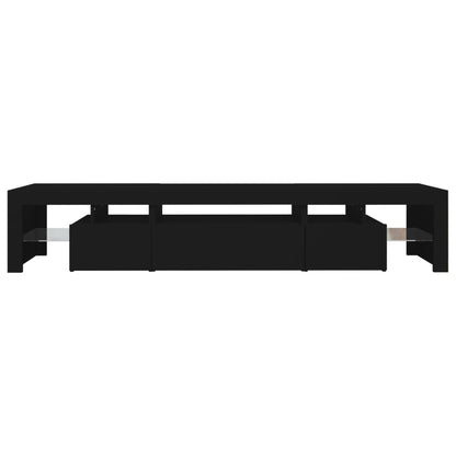 TV-Møbel Svart TV-benk med LED-lys 215x36,5x40 cm