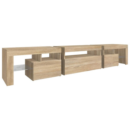 TV-Møbel Sonoma Eik TV-benk med LED-lys 215x36,5x40 cm