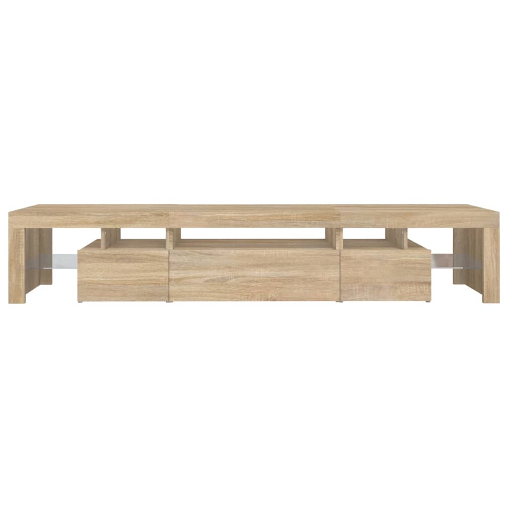 TV-Møbel Sonoma Eik TV-benk med LED-lys 215x36,5x40 cm