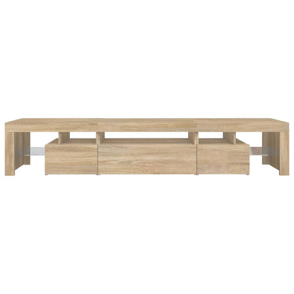 TV-Møbel Sonoma Eik TV-benk med LED-lys 215x36,5x40 cm