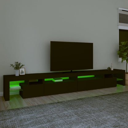 TV-Møbel Svart TV-benk med LED-lys 290x36,5x40 cm