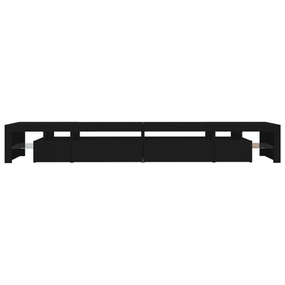 TV-Møbel Svart TV-benk med LED-lys 290x36,5x40 cm