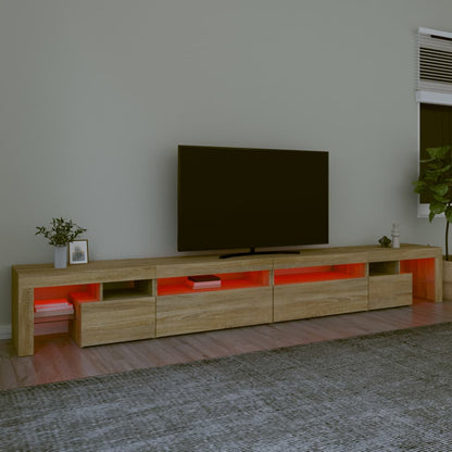 TV-Møbel Sonoma Eik TV-benk med LED-lys 290x36,5x40 cm