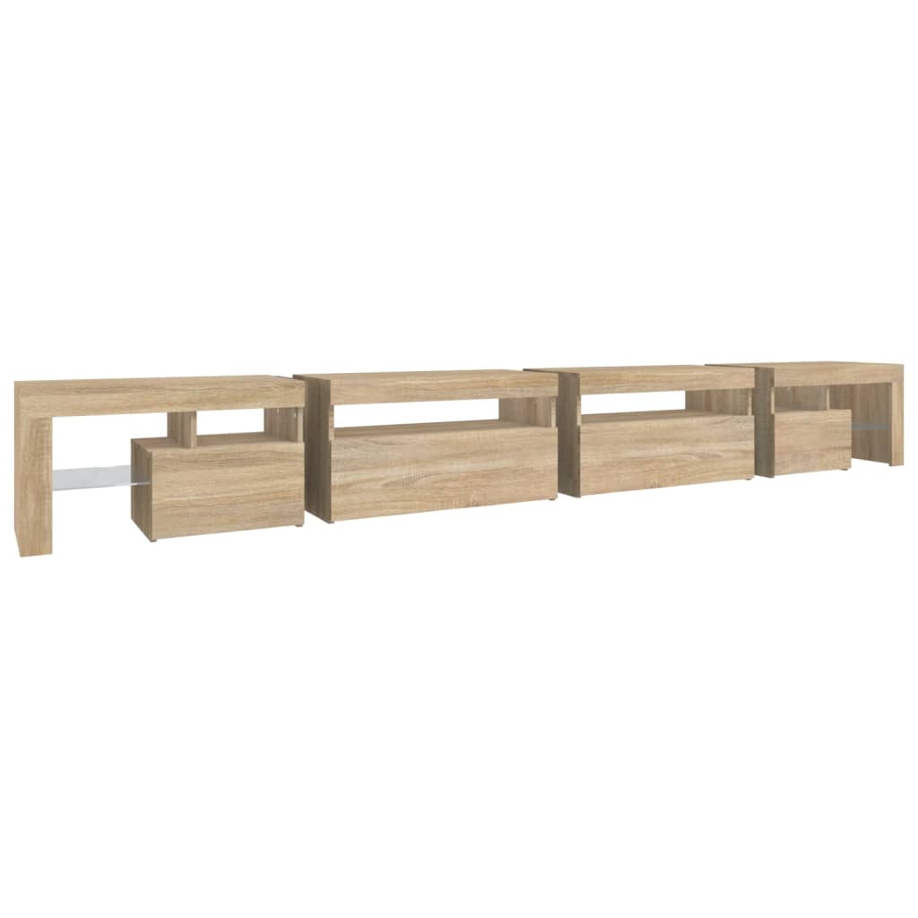 TV-Møbel Sonoma Eik TV-benk med LED-lys 290x36,5x40 cm
