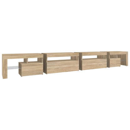 TV-Møbel Sonoma Eik TV-benk med LED-lys 290x36,5x40 cm