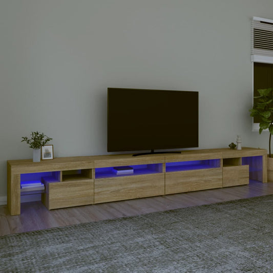 TV-Møbel Sonoma Eik TV-benk med LED-lys 290x36,5x40 cm